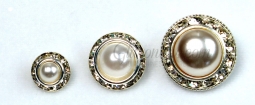 Rhinestone Button with Pearl