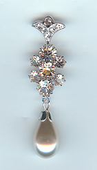 7291 Austrian Crystal Rhinestone and Pearl Ornament