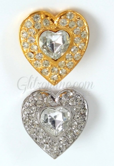7302 Crystal Silver or Gold Button or Ornament