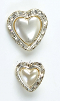 7323 Austrian Crystal Rhinestone Pearl Heart