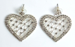 7436 Crystal Rhinestone Heart Earrings
