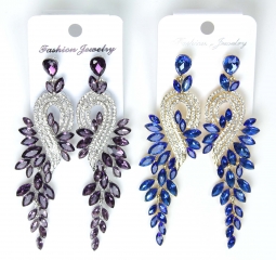 7496 3 1/2" Crystal Rhinestone Earrings