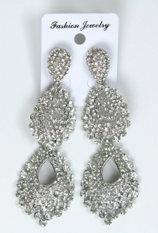 7497 3 1/2" Crystal Rhinestone Earrings