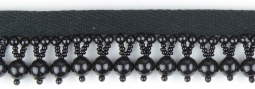 7505 Pearl or Black Beaded Fringe Trim