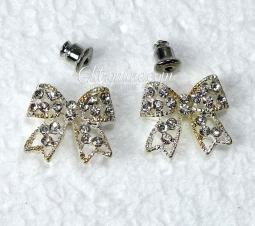 7531 Crystal Rhinestone Bow Earrings