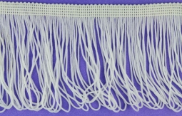 7542  4" Nylon Chainette Elastic Stretch Fringe