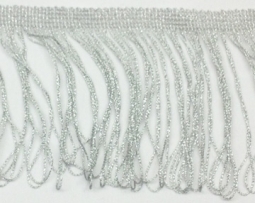 7545 Nylon Silver Metallic Chainette Fringe