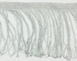 7545 Nylon Silver Metallic Chainette Fringe