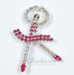 7630 Crystal Rhinestone Ballerina or Ice Skater Pin