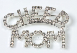 7631 Crystal Rhinestone Cheer Mom Pin