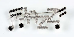 7642 Crystal Rhinestone Jazz Dancing w Notes Pin