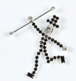 7646-Crystal Rhinestone Male Dancer or Ice Skater w/Top Hat