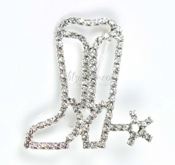 7347 Crystal Rhinestone Cowboy Boot Pin