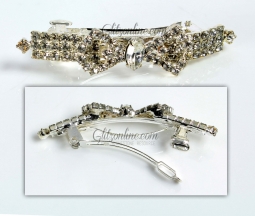7657 Crystal Rhinestone Bow Hair Barrette