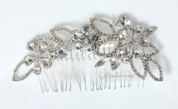 7667 Crystal Rhinestone Flowers Hair Comb