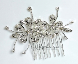 7669 Crystal Rhinestone Flower Hair Comb