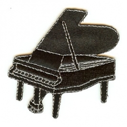 8112 Black Piano Iron On Applique