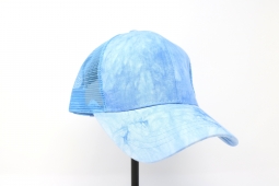 C.C. Beanie High Ponytail Ball Cap Blue Tie Dye