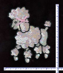 4084 Sequin Applique Medium Poodle