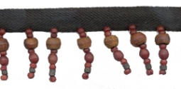 7535 Wooden Beaded Fringe Trim