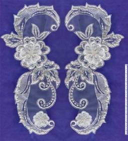 5054 Beaded Lace Applique Pair