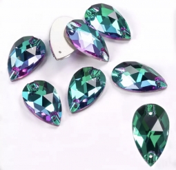 3230 Glitzstone Vitrail Green Teardrop Sew On Rhinestones