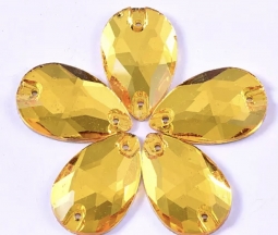 3230 Glitzstone Jonquil Yellow Teardrop Sew On Rhinestones