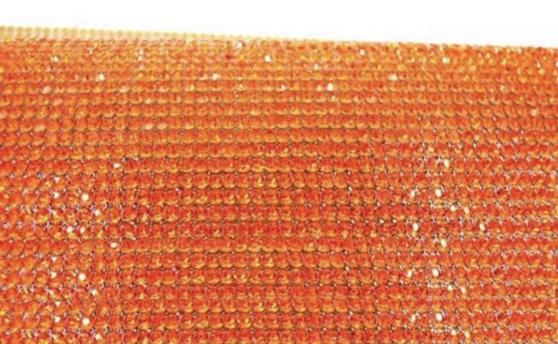 Self Adhesive Orange Crystal Rhinestone Sheet: Glitz and Glamour
