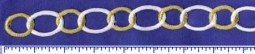 8022 Silver & Gold Iron On Applique Trim