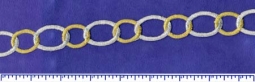 8022 White & Gold Iron On Applique Trim