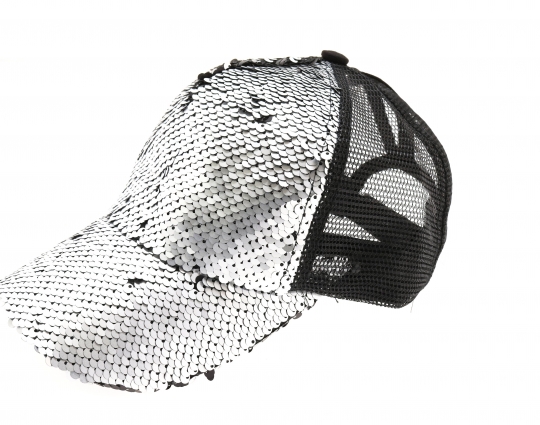 Sequin Cap Reversible Black Silver