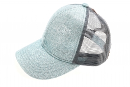 C.C. Beanie High Ponytail Mint Green Glitter Ball Cap