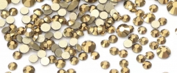 2058 Aura Crystal Mixed Sizes Metallic Coated Gold Rhinestones 1,400 Crystals