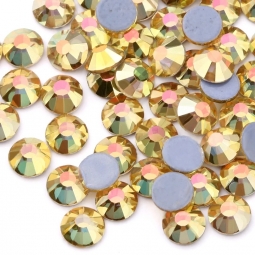 GlitzStone Hotfix Metal Sunlight Yellow Metallic Gold Coated Crystal Rhinestones