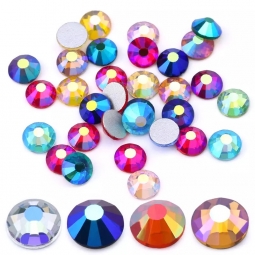 2058 Aura Crystal Mixed AB Colors Flatback Rhinestones