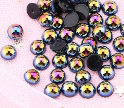 Black AB Flatback Pearls - 4mm 100 Pieces