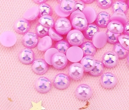 Lavender Purple AB Flatback Pearls - 5mm 100 Pieces