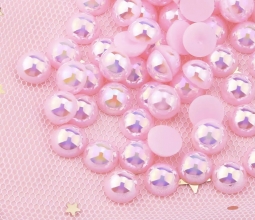 Pink AB Flatback Pearls - 4mm 100 Pieces