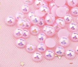 Pink AB Flatback Pearls - 5mm 100 Pieces