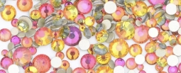 2058 Aura Crystal Mixed Sizes Red Flame Color Shift Rhinestones 1,400 Crystals