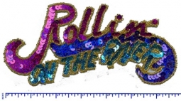 4135 Rolling River Sequin Beaded Applique