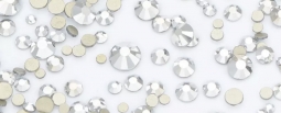 2058 Aura Crystal Mixed Sizes Metallic Coated Silver Rhinestones 1,400 Crystals