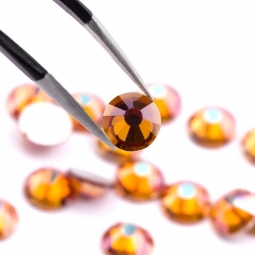2058 Aura Crystal Topaz Shimmer Gold Flatback Rhinestones